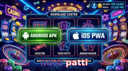 Main screen of Nova Patti download page for PK players