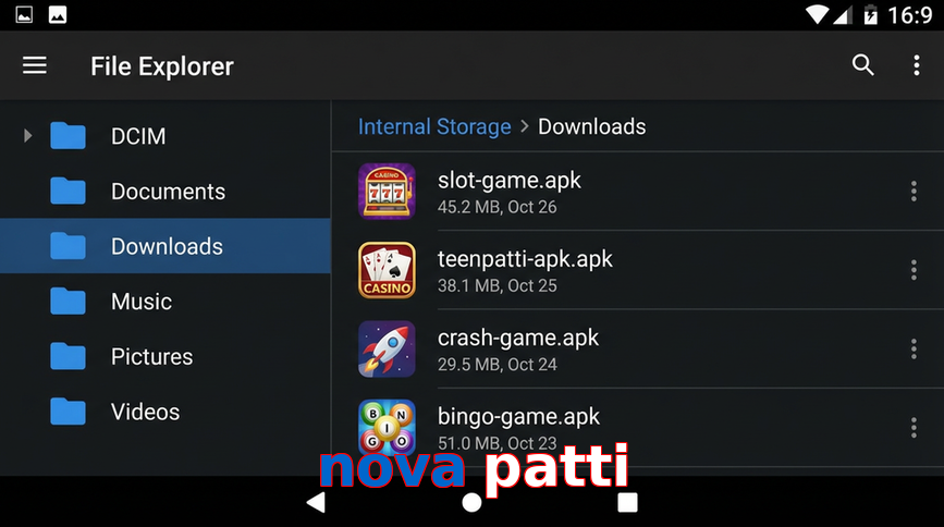 Main screen of Nova Patti gameapk page for PK players